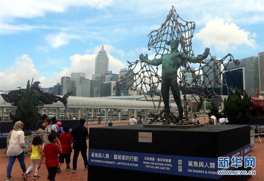 （文化）（2）香港舉辦“鯊魚與人類”當代藝術展