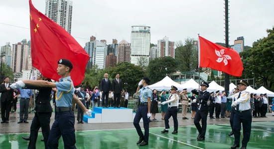 陈冬主礼香港青少年制服团体庆祝香港特区成立20周年大巡游活动