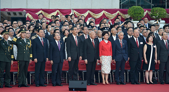 香港举行升旗仪式和酒会庆祝回归祖国21周年 王志民等出席