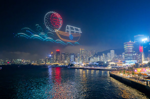 香港舉辦無人機表演 展示傳統文化