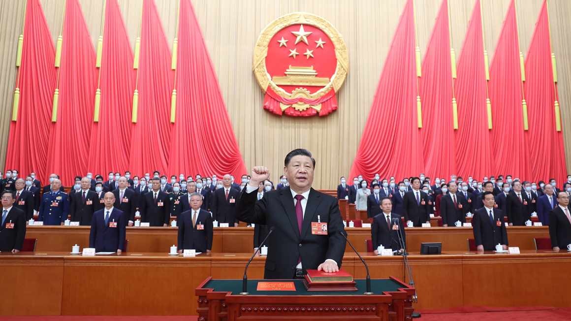 十四届全国人大一次会议选举产生新一届国家领导人 习近平全票当选国家主席中央军委主席